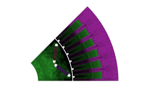 図2 計算に用いたメッシュ分割図（2次元、1/8モデル、要素数：122,513）