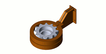 Fig. 4 A helical gear and heating coil