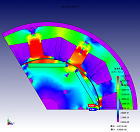 Magnetic flux density distribution (overloaded)