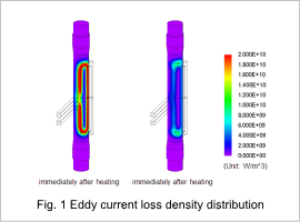 Fig.1 Eddy current loss density distribution