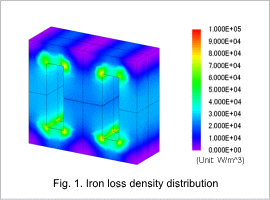 Fig. 1. Iron loss density distribution