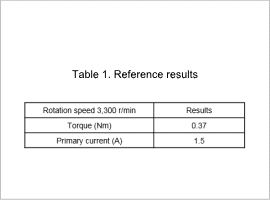 Table 1. Reference results