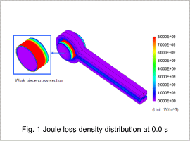 Fig.1 Joule loss density distribution at 0.0 s