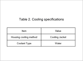 Table 2. Cooling specifications