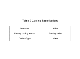 Table 2. Cooling specifications