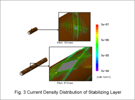 Fig. 3 Current Density Distribution of Stabilizing Layer
