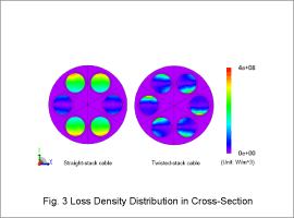 Fig. 3 Loss Density Distribution in Cross-Section
