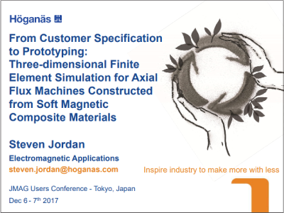 From Customer Specification to Prototyping: Three-dimensional Finite Element Simulation for Axial Flux Machines Constructed from Soft Magnetic Composite Materials