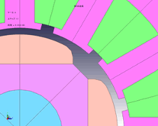 Fig. 4 Differences in magnet angle R geometry