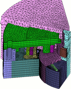 Fig. 7 Combination of expanded slide mesh and extruded mesh