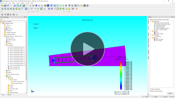 Electric field analysis using 2D model