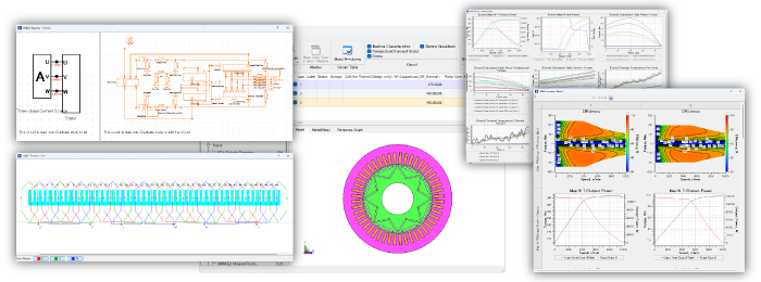 Simultaneous display of IPM motor models and results