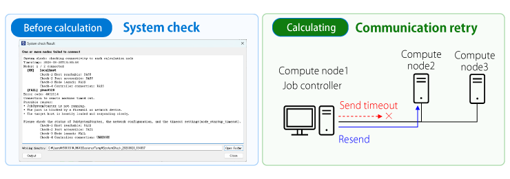 System check and communication retry