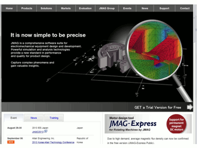 Fig. 1 JMAG International Top Page