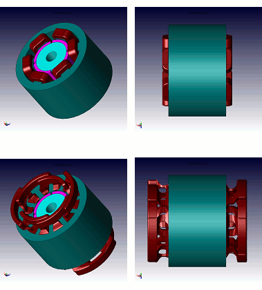 Fig. 3 Concentrated Winding (above) and Distributed Winding (below)