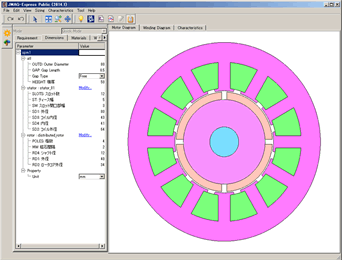 Fig. 1 Motor geometry Initial design proposal_φ40 (middle)