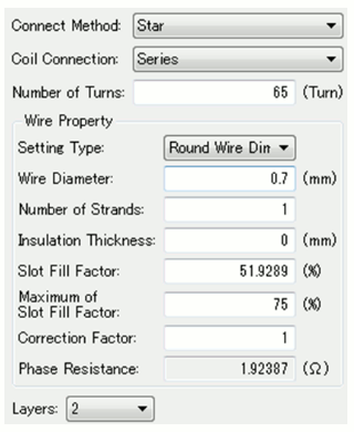 Fig.5 Winding Settings Screen