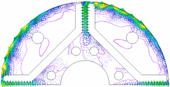 Distribution of slot higher harmonic