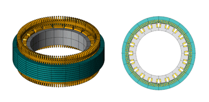 3D model (left) and 2D model (right)