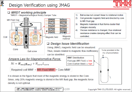 JMAGによるモデルベース開発の実現： 磁性流体回転ダンパー設計のパラメトリック解析
