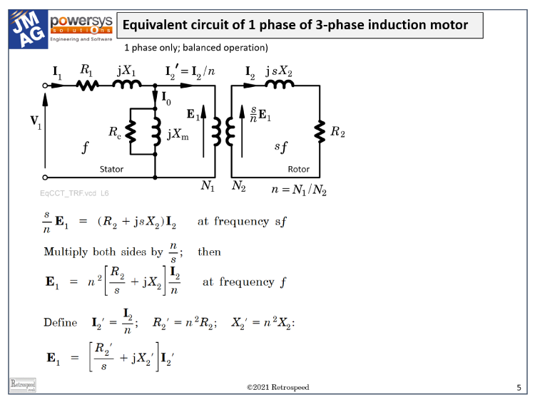 Fig. 3 Equivalent circuit of induction motor
