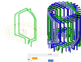 テーブル指定で作成できるコイル形状の例