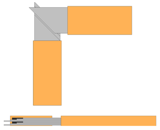 (b) 解析モデル（1/4モデル）