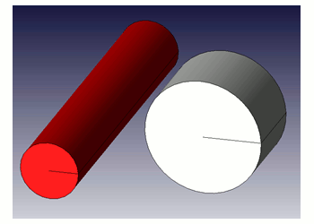 図2　同体積のφ40/L200とφ80/L50の円柱