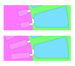 図9　ロータのバー形状（上：深さ5mm、下：深さ10mm）
