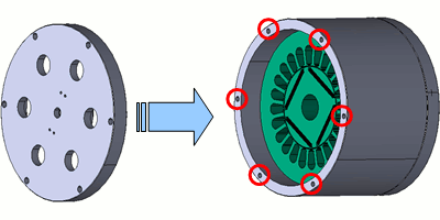 図8　フレームとカバーの接触モデリング